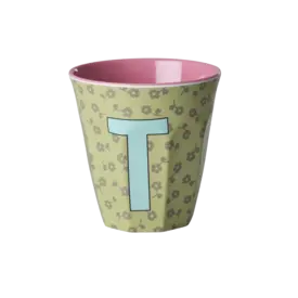 rice Denmark Rice alfabet beker letter T bloemen groen roze