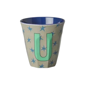 rice Denmark Rice alfabet beker letter U sterren blauw bruin