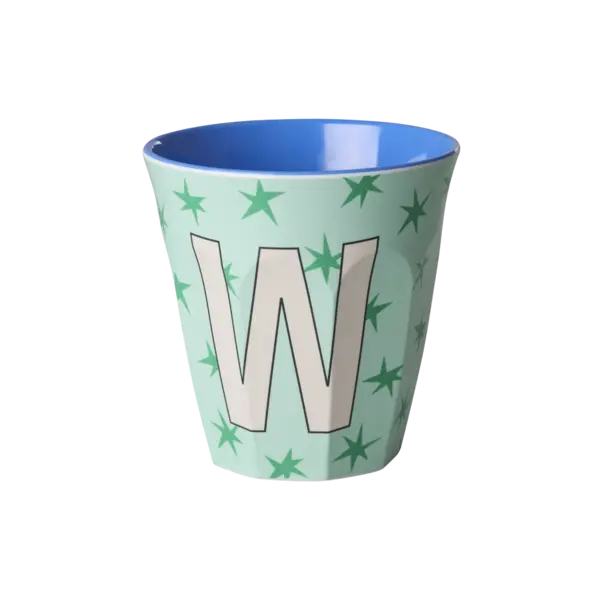 rice Denmark Rice melamine alfabet beker letter V medium sterren groen blauw