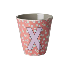 rice Denmark Rice alfabet beker letter X bloemen paars oranje