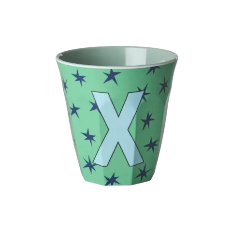 Rice alfabet beker letter X sterren groen blauw
