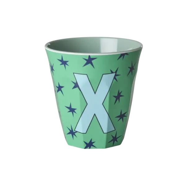 rice Denmark Rice melamine alfabet beker letter X medium sterren groen blauw