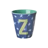 Rice melamine alfabet beker letter Z medium sterren groen blauw