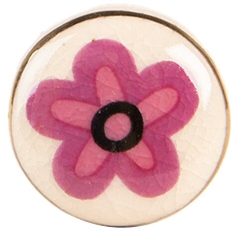 Kastknopje klein rond met roze bloem