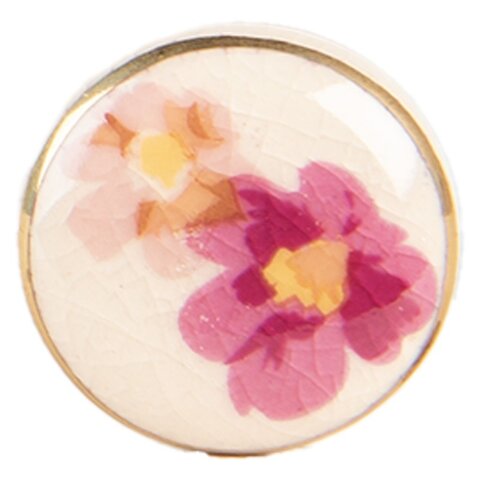 Kastknopje klein rond met roze bloemen