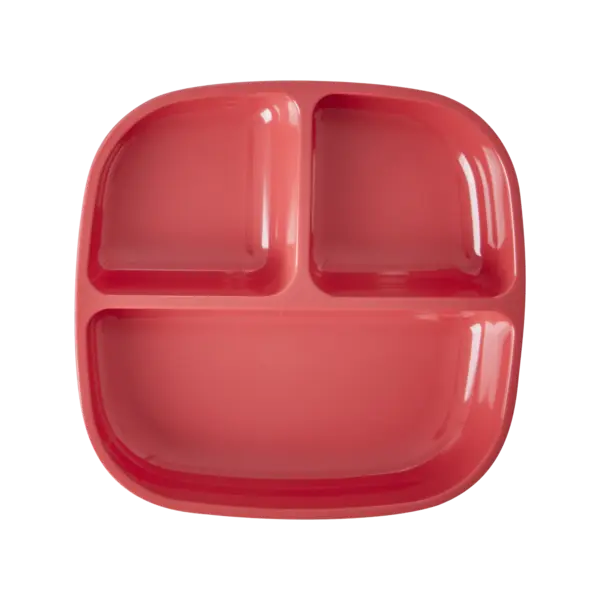 rice Denmark Rice melamine kinderbordje met vakjes rood