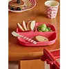 Rice melamine kinderbordje met vakjes rood
