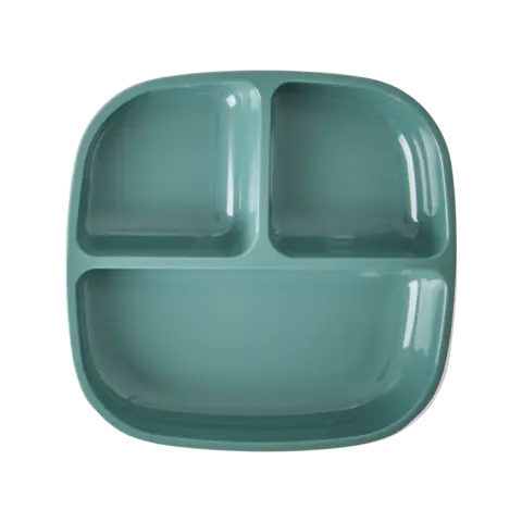 Rice melamine kinderbordje met vakjes groen