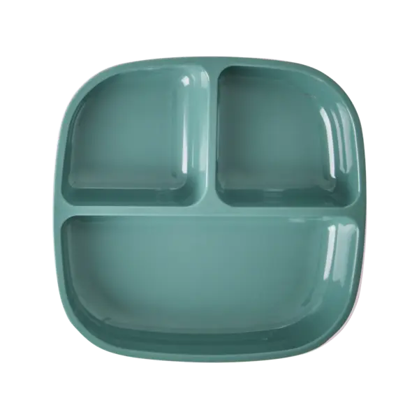 rice Denmark Rice melamine kinderbordje met vakjes groen