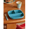 Rice melamine kinderbordje met vakjes groen