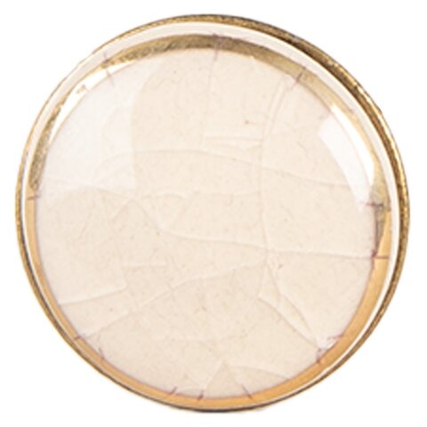 Clayre en Eef deurknopje rond creme met gouden rand klein