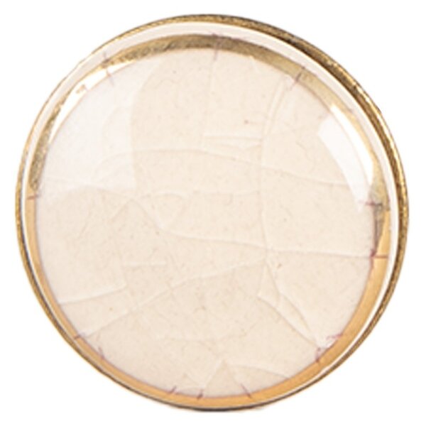 Clayre & Eef Clayre en Eef deurknopje rond creme met gouden rand klein