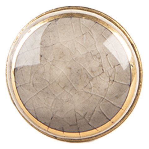 Clayre en Eef deurknopje rond grijs met gouden rand klein