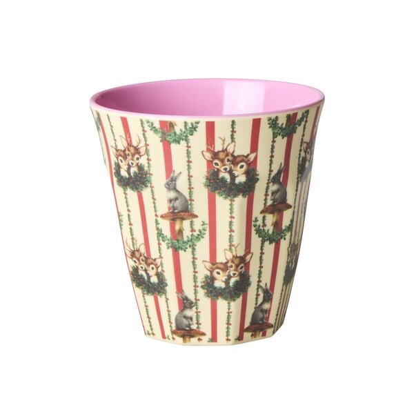 rice Denmark Rice kerst beker hertjes Sweet Forest print creme