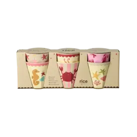 rice Denmark Rice melamine bekers Ocean print roze medium