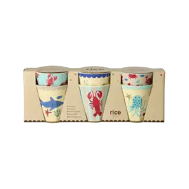 rice Denmark Rice melamine bekers Ocean print blauw medium