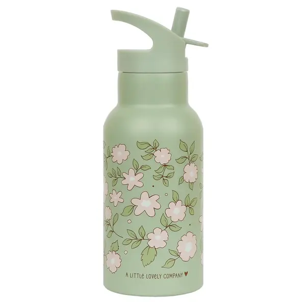 A Little Lovely Company A Little Lovely Company drinkbeker roestvrij staal bloesems groen
