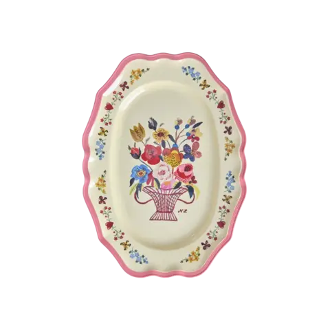 Rice serveerbord bloemen groot