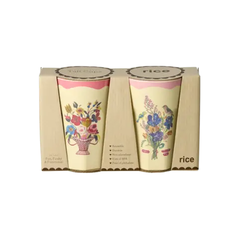 Rice beker groot boeket print Nathalie Lété Set van 2