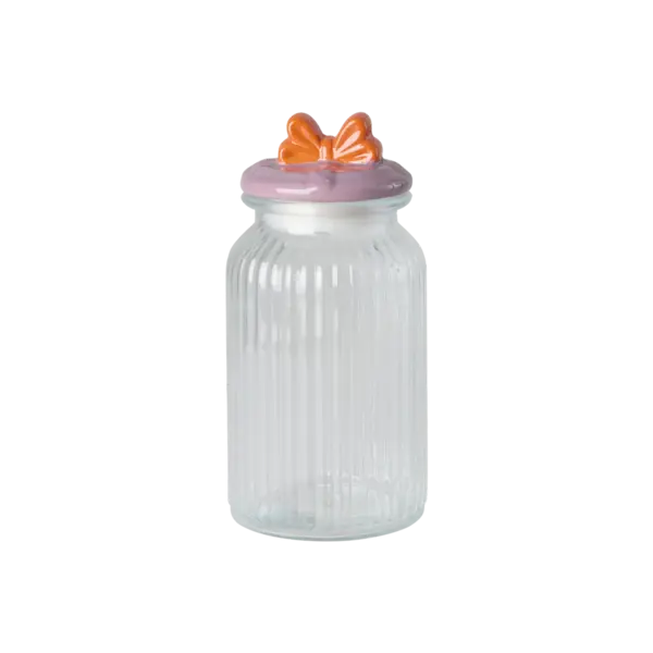 rice Denmark Rice voorraadpot strikje oranje paars groot