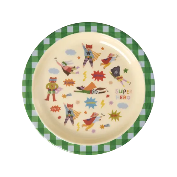 rice Denmark Rice melamine kinderbord Hero print groen
