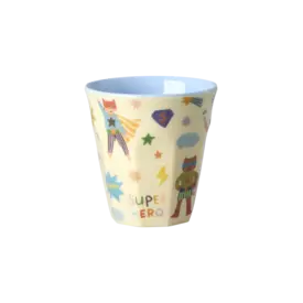 rice Denmark Rice melamine kinderbeker klein Hero print creme