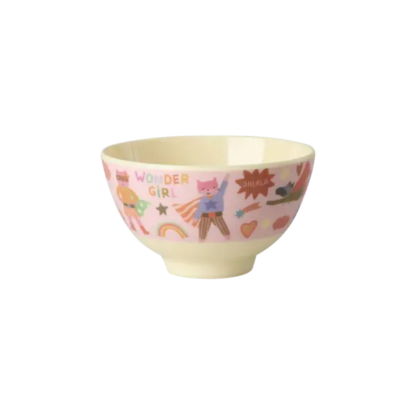 rice Denmark Rice melamine schaaltje superhelden print roze klein
