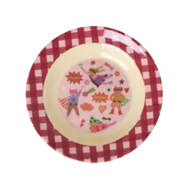 rice Denmark Rice melamine diep bord Hero print roze