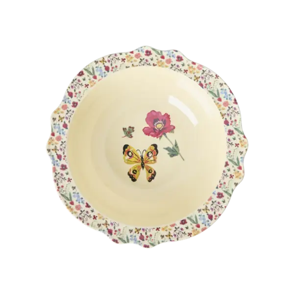 rice Denmark Rice melamine schaal vlinder Nathalie Lété creme groot