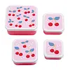 A Little Lovely Company lunchbox kersen print set van 4
