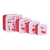 A Lovely Little Company lunchbox kersen print set van 4