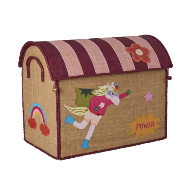 rice Denmark Rice speelgoedmand met deksel superhelden eenhoorn groot