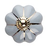 Clayre & Eef deurknopje bloem grijs blauw met gouden strepen