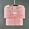 Kinderlamp kroonluchter Charleston met franjes roze