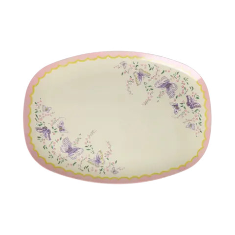 Rice melamine bord ovaal vlinders