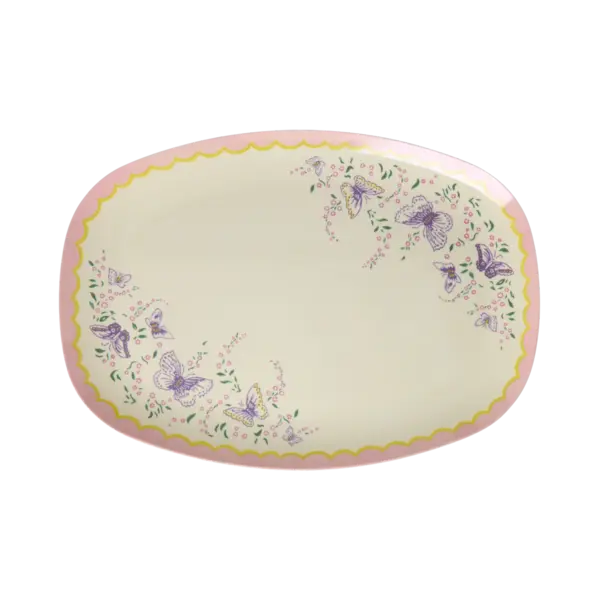 rice Denmark Rice melamine bord ovaal vlinders Spread Your Wings print
