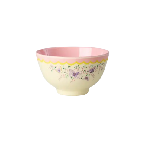 Rice kom strepen vlinders Spread Your Wings print