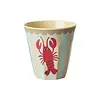 Rice melamine beker medium kreeft New Lobster print