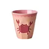 Rice melamine beker medium Krab Crab print