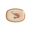 Rice melamine bord ovaal garnaal New Shrimp print klein