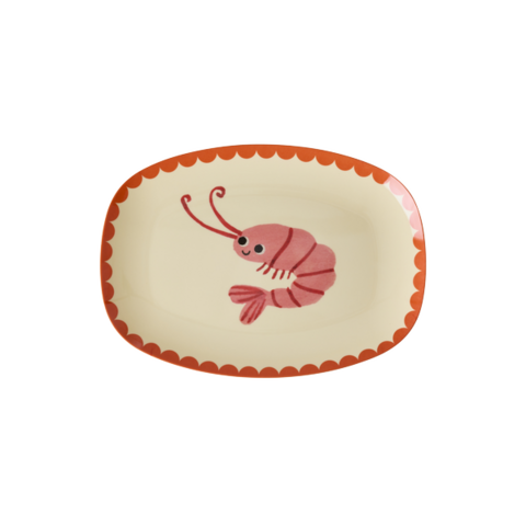 Rice lunchbord ovaal garnaal print klein