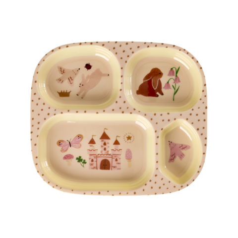 Rice melamine kinderbordje Fairytale print roze