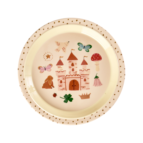 Rice melamine kinderbord Fairytale print roze