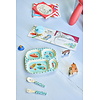Rice melamine kinderbord met vakken Dogs in Space print
