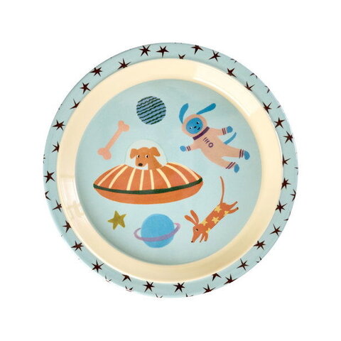 Rice melamine kinderbord Dogs in Space print