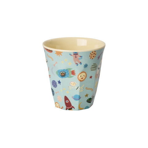 Rice melamine kinderbeker klein Dogs in Space print  blauw