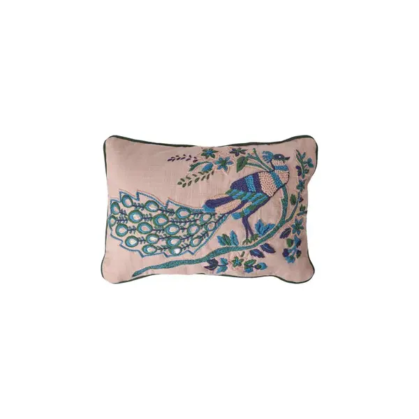 rice Denmark Rice kussen pauw roze met groene bies