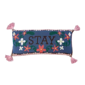 rice Denmark Rice fluwelen kussen strepen groen en roze groot - Copy