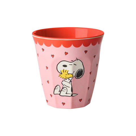 Rice melamine beker medium Snoopy roze