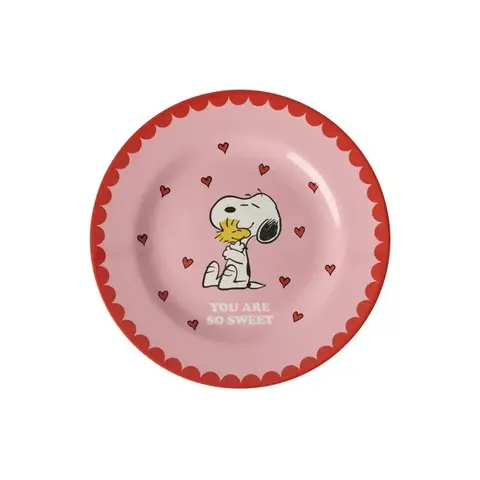 Rice melamine kinderbord Snoopy roze
